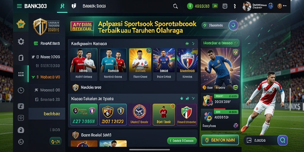Tangkapan layar menunjukkan antarmuka utama BANK303 dengan pilihan taruhan olahraga.