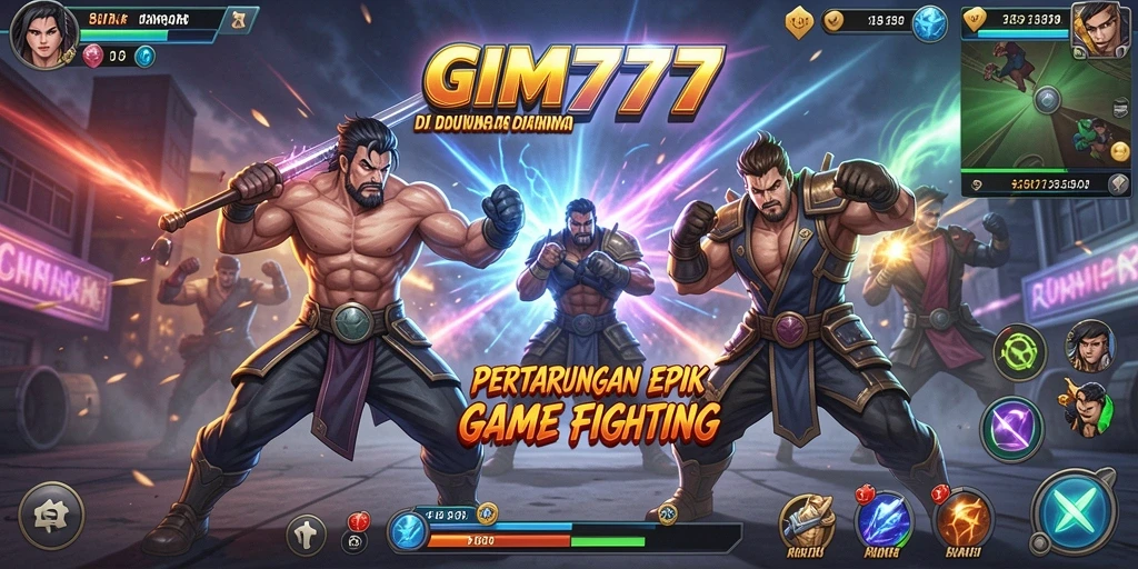 Tampilan gameplay GIM777 dengan pertarungan seru dan karakter yang dinamis.