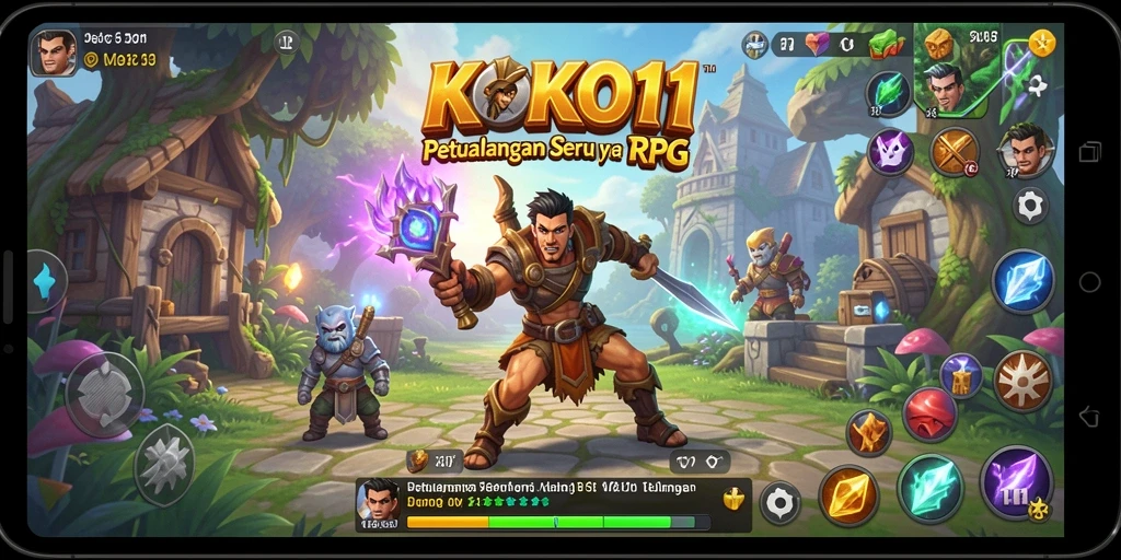Tampilan seru gameplay KOKO11 dengan aksi RPG yang mendebarkan.