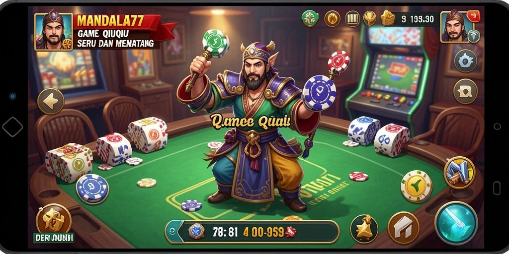 Tampilan gameplay QiuQiu yang menarik dan seru di MANDALA77.
