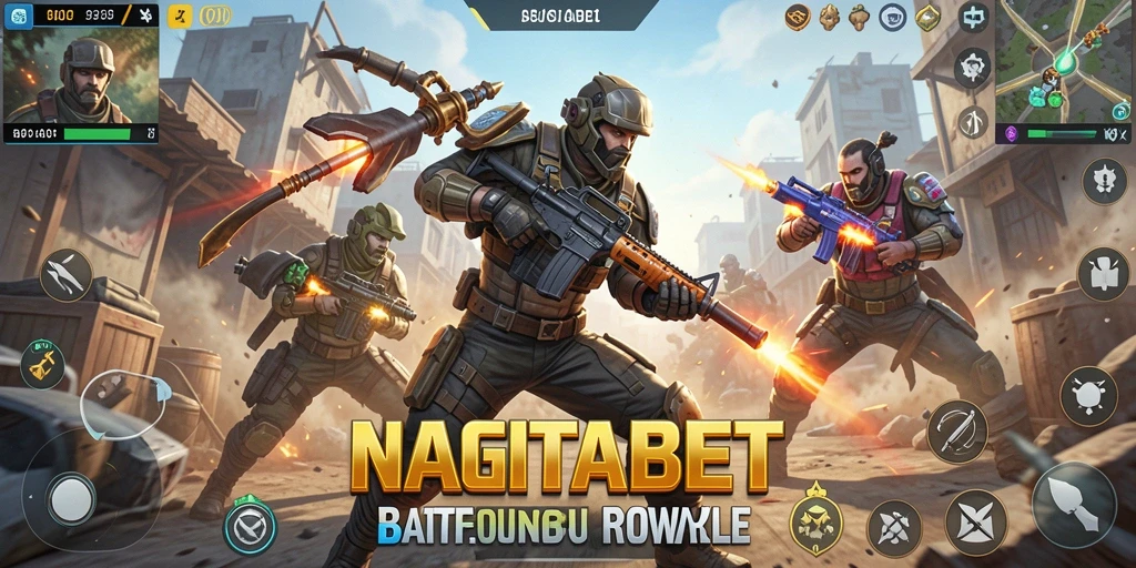 Tampilan seru pertarungan intens dalam NAGITABET Battle Royale.